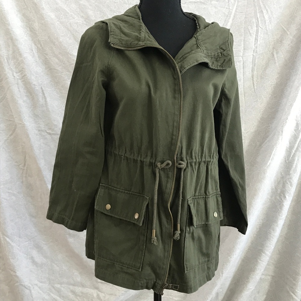XS Old Navy Olive Green Hooded Jacket